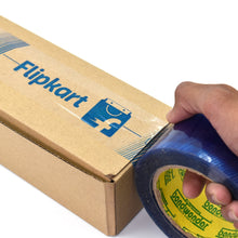 Roll of blue tape with Flipkart lJAI BALAJI ENTERPRISES for shipping purposes.